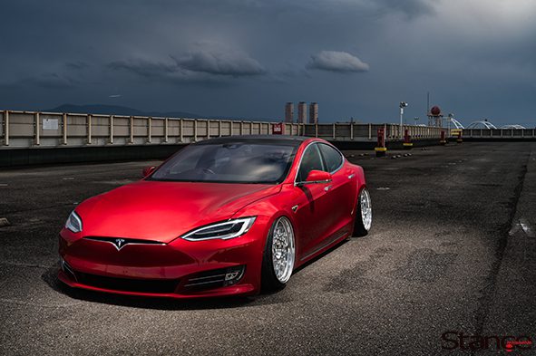 Bagged tesla model s テスラエアサス 